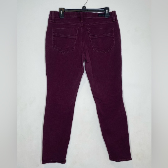 Rock & Republic maroon jeans size 12 women side zippers - Picture 7 of 7